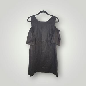 Gibson Latimer Women's Black Cold Shoulder linen Dress Size Small